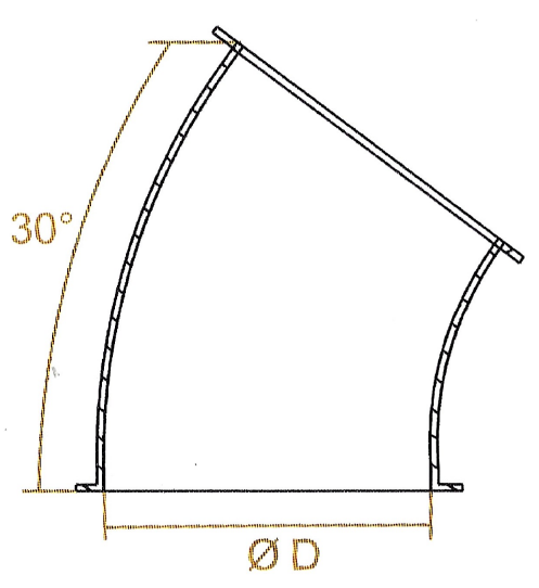 Rohrbogen 30° (Gepresst)